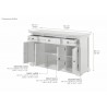 Nova Solo Provence Buffet, with 5 Doors and 3 Drawers - Dimension