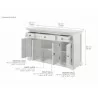Nova Solo Provence Buffet, with 5 Doors and 3 Drawers - Dimension - Nova Solo Provence Buffet, with 5 Doors and 3 Drawers - Dimension