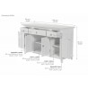 Nova Solo Skansen Buffet, with 4 Doors - 3 Drawers - Dimension