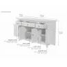 Nova Solo Skansen Buffet, with 4 Doors - 3 Drawers - Dimension - Nova Solo Skansen Buffet, with 4 Doors - 3 Drawers - Dimension