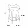 Grotto Upholstered 24" Contemporary Fixed-Height Counter Stool with Swivel in Walnut Wood and Oat Noise Fabric with Round Black Metal Footrest by LumiSource - Set of 2 - Grotto Upholstered 24" Contemporary Fixed-Height Counter Stool with Swivel in Walnut Wood and Oat Noise Fabric with Round Black Metal Footrest by LumiSource - Set of 2