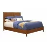 Alpine Furniture Flynn Mid Century Modern Standard King Panel Bed In Acorn - Front Side Angle - Alpine Furniture Flynn Mid Century Modern Standard King Panel Bed In Acorn - Front Side Angle