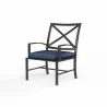 La Jolla Dining Chair in Spectrum Indigo w/ Self Welt - Front Side Angle - La Jolla Dining Chair in Spectrum Indigo w/ Self Welt - Front Side Angle