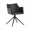 Sunpan Griffin Swivel Dining Armchair in Town Grey - Roman Grey - Front Side Angle - Sunpan Griffin Swivel Dining Armchair in Town Grey - Roman Grey - Front Side Angle