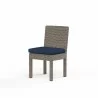Coronado Armless Dining Chair in Spectrum Indigo w/ Self Welt - Front Side Angle - Coronado Armless Dining Chair in Spectrum Indigo w/ Self Welt - Front Side Angle