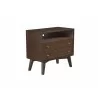 Alpine Furniture Flynn Large Nightstand, Walnut - Front Side Angle - Alpine Furniture Flynn Large Nightstand, Walnut - Front Side Angle