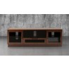 Furnitech 70" Contemporary TV Stand Media Console for Flat Screen and Audio Video Installations in a Light Cognac Finish - Front Angle