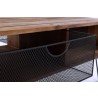 Crawford and Burke Ophelia Reclaimed Wood 42" Foldable Coffee Table with Wire Mesh Drawers, Closeup View
