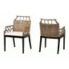 bali & pari Abiel Natural Rattan 2-Piece Dining Armchair Set with Cushion - angled - bali & pari Abiel Natural Rattan 2-Piece Dining Armchair Set with Cushion - angled