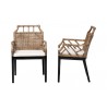 bali & pari Abiel Natural Rattan 2-Piece Dining Armchair Set with Cushion - side