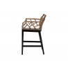bali & pari Abiel Natural Rattan Counter Stool with Arms and Removable Cushion - side
