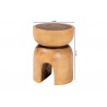 bali & pari Abrina Solid Suar Wood Side Table - Hand-Carved Sculptural End Table with Arched Base, Modern Boho Style for Living Room or Bedroom - Dimensions