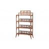 bali & pari Aleya Marbled Tortoise Natural Rattan Display Shelf - angled - bali & pari Aleya Marbled Tortoise Natural Rattan Display Shelf - angled