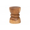 Baxton Studio bali & pari Bancroft Solid Suar Wood Side Table - Handcrafted Sculptural End Table with Hourglass Design, Modern Boho Style for Living Room or Bedroom - Angled