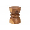 Baxton Studio bali & pari Bancroft Solid Suar Wood Side Table - Handcrafted Sculptural End Table with Hourglass Design, Modern Boho Style for Living Room or Bedroom - Front