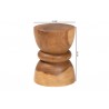 Baxton Studio bali & pari Bancroft Solid Suar Wood Side Table - Handcrafted Sculptural End Table with Hourglass Design, Modern Boho Style for Living Room or Bedroom - Dimensions