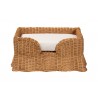 bali & pari Belita Natural Rattan Pet Bed with Scalloped Base - front - bali & pari Belita Natural Rattan Pet Bed with Scalloped Base - front
