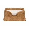 bali & pari Belita Natural Rattan Pet Bed with Scalloped Base - front - bali & pari Belita Natural Rattan Pet Bed with Scalloped Base - front