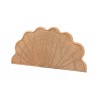 bali & pari Callias Natural Rattan Scalloped Headboard with Sunburst Weave - Angled