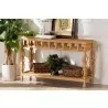 bali & pari Dolby Natural Rattan Console Table - Handwoven Wicker Accent Table with Openwork Design and Lower Shelf, Coastal Boho Style for Entryway or Living Room - Lifestyle 2 - bali & pari Dolby Natural Rattan Console Table - Handwoven Wicker Accent Table with Openwork Design and Lower Shelf, Coastal Boho Style for Entryway or Living Room - Lifestyle 2