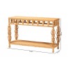 bali & pari Dolby Natural Rattan Console Table - Handwoven Wicker Accent Table with Openwork Design and Lower Shelf, Coastal Boho Style for Entryway or Living Room - Dimensions