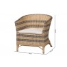 bali & pari Elda Natural Rattan Accent Chair - Dimensions