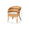 bali & pari Elma Rattan Dining Chair with Cushion - Dimensions
