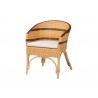 bali & pari Elma Rattan Dining Chair with Cushion - Angled