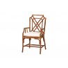 bali & pari Esmery Marbled Tortoise Natural Rattan Arm Dining Chair - angled - bali & pari Esmery Marbled Tortoise Natural Rattan Arm Dining Chair - angled
