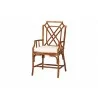 bali & pari Esmery Marbled Tortoise Natural Rattan Arm Dining Chair - angled - bali & pari Esmery Marbled Tortoise Natural Rattan Arm Dining Chair - angled