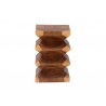 bali & pari Malati Solid Suar Wood Side Table - Hand-Carved Sculptural End Table with Zigzag Design, Modern Boho Style for Living Room or Bedroom - Front