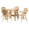 bali & pari Mattie Natural Rattan Bistro Dining Set - angled set - bali & pari Mattie Natural Rattan Bistro Dining Set - angled set