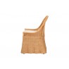 bali & pari Maya Natural Rattan Accent Chair - Hand Woven Wicker Dining Chair with Scalloped Skirt and Cushion, Coastal Boho Style Seating for Dining or Living Room, Light Honey - Side