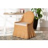 bali & pari Maya Natural Rattan Accent Chair - Hand Woven Wicker Dining Chair with Scalloped Skirt and Cushion, Coastal Boho Style Seating for Dining or Living Room, Light Honey - Lifestyle 2