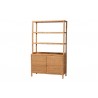 bali & pari Mortis Natural Rattan Display Shelf with 2-Door Storage Cabinet – Angled