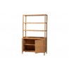 bali & pari Mortis Natural Rattan Display Shelf with 2-Door Storage Cabinet – Opened