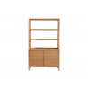 bali & pari Mortis Natural Rattan Display Shelf with 2-Door Storage Cabinet – Front
