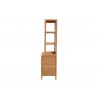 bali & pari Mortis Natural Rattan Display Shelf with 2-Door Storage Cabinet – Side