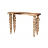 bali & pari Nasnan Teak Wood Console Table with Seagrass and Bobbin Legs - angled - bali & pari Nasnan Teak Wood Console Table with Seagrass and Bobbin Legs - angled