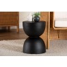Baxton Studio bali & pari Nomiki Solid Suar Wood Side Table - Hand-Carved Sculptural End Table with Hourglass Design, Modern Boho Style for Living Room or Bedroom - Lifestyle