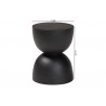 Baxton Studio bali & pari Nomiki Solid Suar Wood Side Table - Hand-Carved Sculptural End Table with Hourglass Design, Modern Boho Style for Living Room or Bedroom -  Dimensions