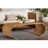 bali & pari Palm Waterfall Natural Rattan Coffee Table - Handwoven Wicker Centerpiece with Curved Silhouette for Boho, Coastal, or Tropical Living Room and Lounge Area - Lifestyle 2 - bali & pari Palm Waterfall Natural Rattan Coffee Table - Handwoven Wicker Centerpiece with Curved Silhouette for Boho, Coastal, or Tropical Living Room and Lounge Area - Lifestyle 2