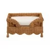 bali & pari Papina Natural Rattan Large Pet Bed with Scalloped Sides - front - bali & pari Papina Natural Rattan Large Pet Bed with Scalloped Sides - front