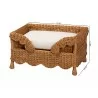 bali & pari Papina Natural Rattan Large Pet Bed with Scalloped Sides - dimes - bali & pari Papina Natural Rattan Large Pet Bed with Scalloped Sides - dimes