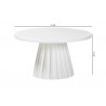 bali & pari Parvana Round Coffee Table with Fluted Pedestal Base - Dimensions