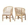 bali & pari Prisca Natural Rattan 2-Piece Dining Chair Set with Bubble Frame - angled - bali & pari Prisca Natural Rattan 2-Piece Dining Chair Set with Bubble Frame - angled