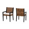 Baxton Studio bali & pari Raniya 2-Piece Handwoven Seagrass Armchairs - angled