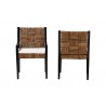 Baxton Studio bali & pari Raniya 2-Piece Handwoven Seagrass Armchairs - front
