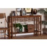 bali & pari Tahlia Marbled Tortoise Natural Rattan Console Table - lifestyle - bali & pari Tahlia Marbled Tortoise Natural Rattan Console Table - lifestyle