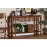 bali & pari Tahlia Marbled Tortoise Natural Rattan Console Table - lifestyle - bali & pari Tahlia Marbled Tortoise Natural Rattan Console Table - lifestyle